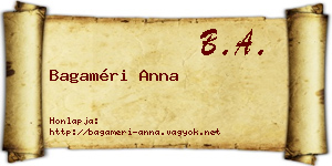 Bagaméri Anna névjegykártya