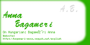 anna bagameri business card